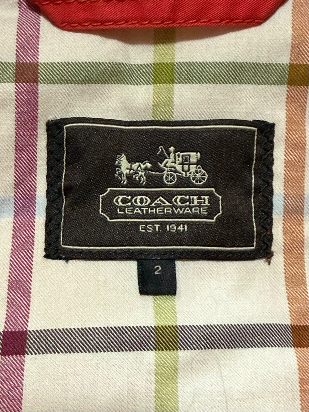 Coach Legacy/Red Double-Breasted Trench Coat with Belt